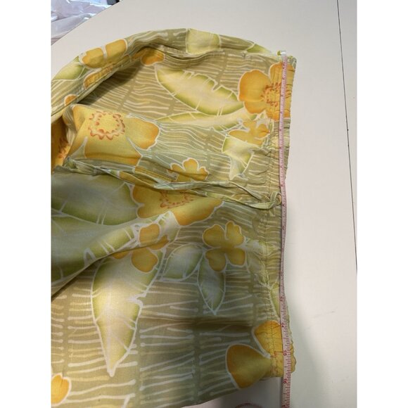 TOMMY BAHAMA Pants Women Med Tropical Floral Linen Straight Lounge Drawstring - Picture 5 of 8